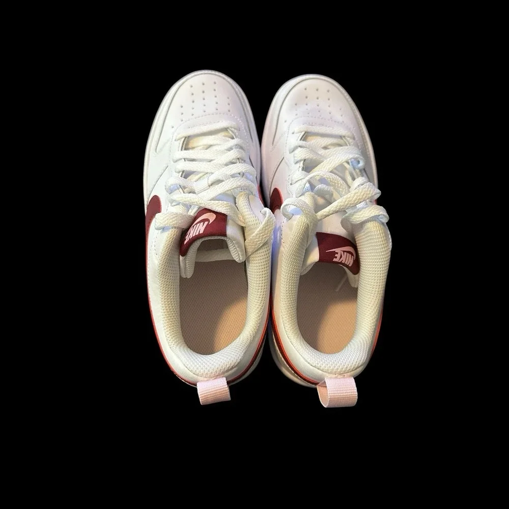 Nike Court Borough Low 2 (GS) 6.5Y/8W White w/Pink & Beetroot